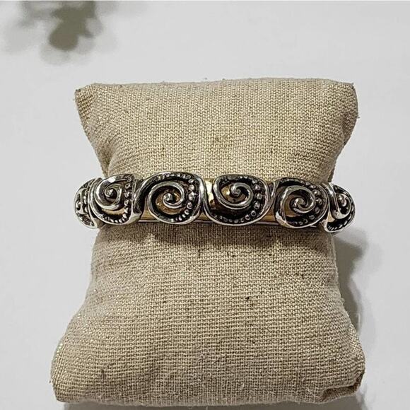 Brighton retired Love Story mixed metals hinged bangle bracelet - Picture 4 of 7